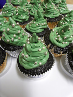 Christmas tree cupcakes