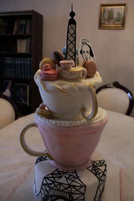 My Paris-and-tea-cup themed birthday cake