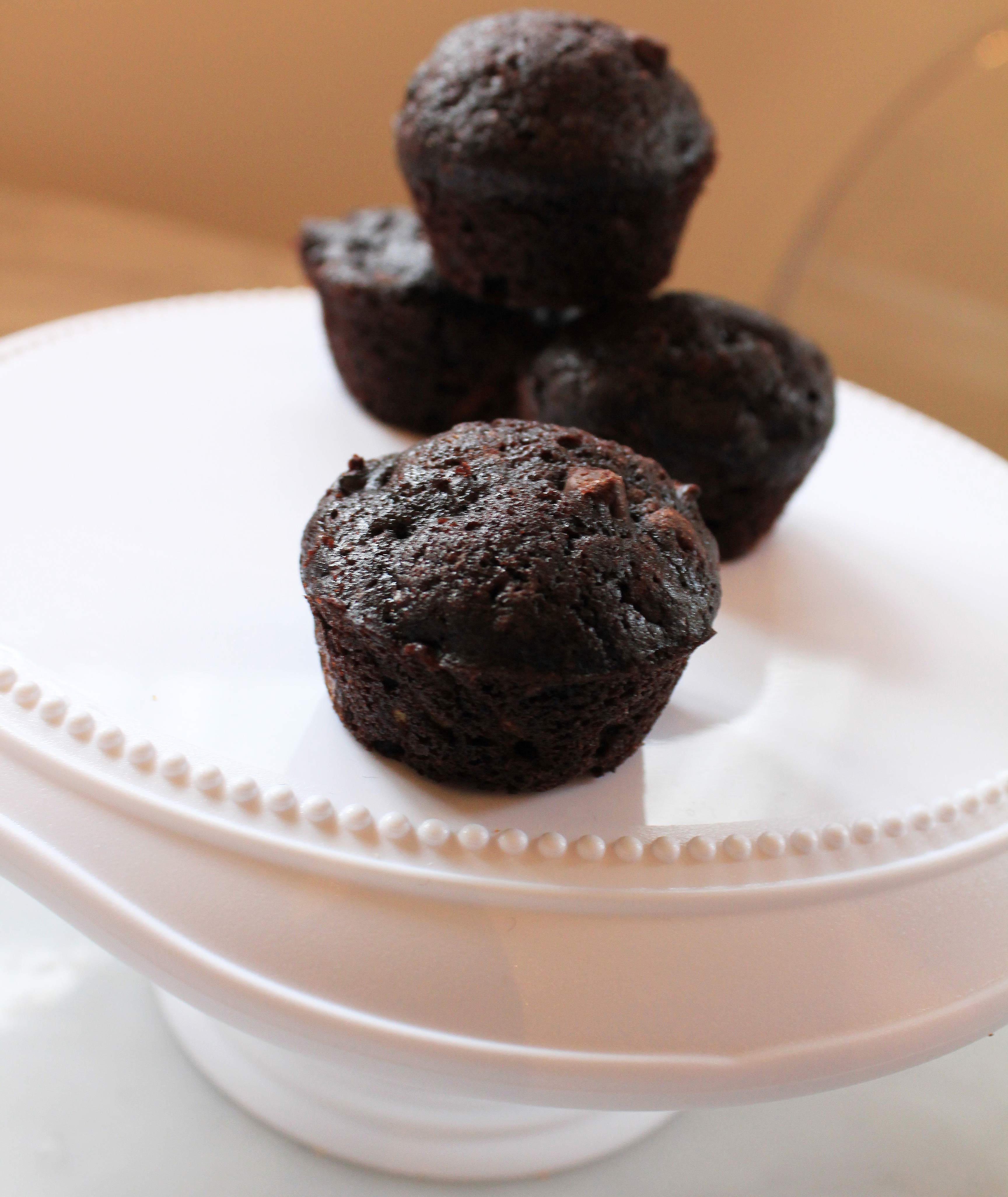 Mini double-chocolate zucchini muffins