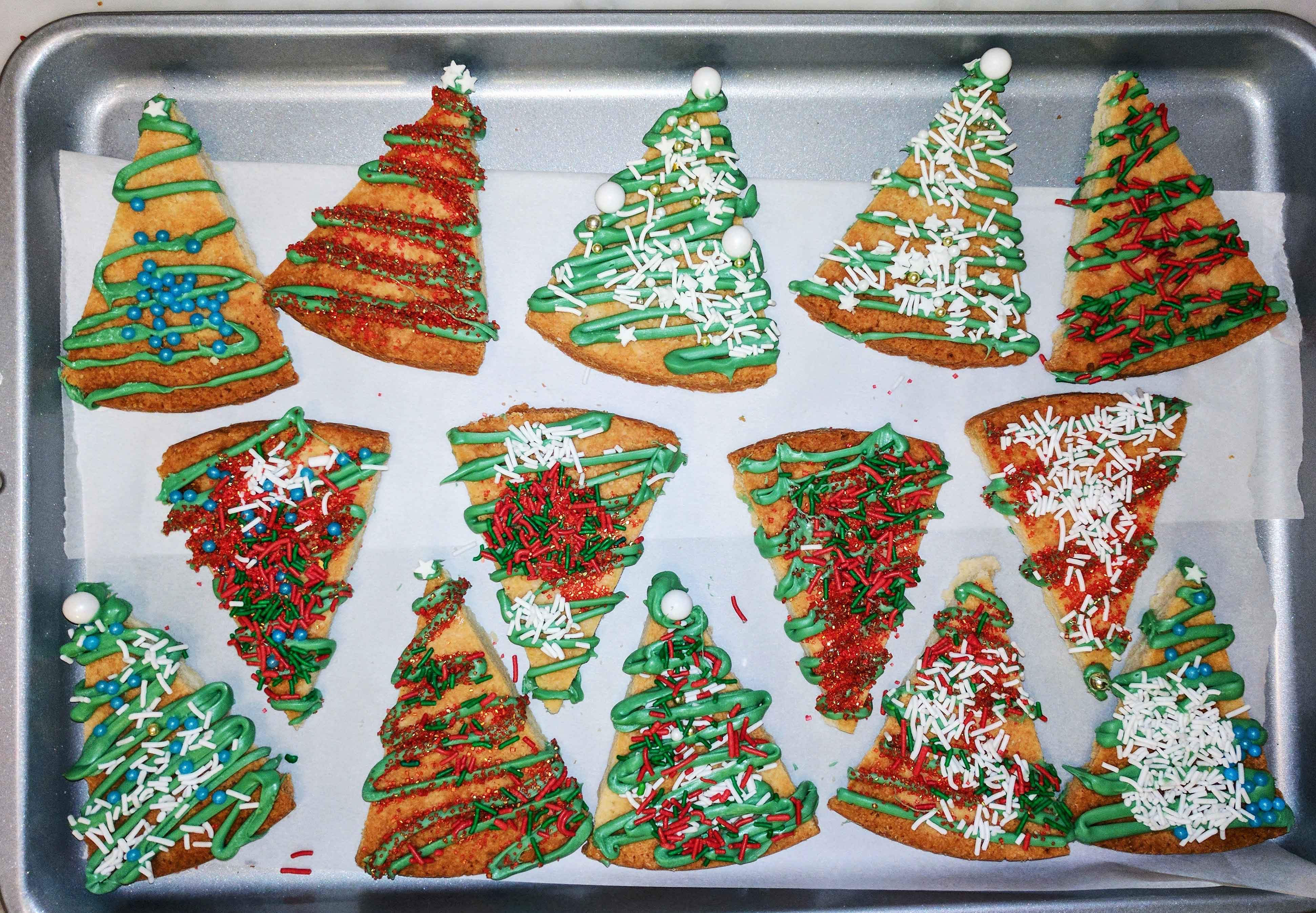Christmas tree shortbread cookies